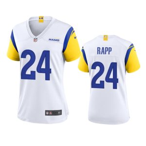 Superb Los Angeles Rams #24 Taylor Rapp Women's Alternate Game NFL Jersey - White