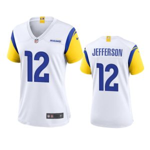 Outstanding Los Angeles Rams #12 Van Jefferson Women's Alternate Game NFL Jersey - White