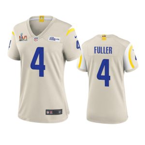 Exceptional Los Angeles Rams #4 Jordan Fuller Women's Super Bowl LVI Patch Game NFL Jersey - Bone