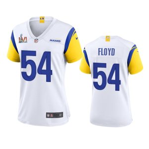Premium Los Angeles Rams #54 Leonard Floyd Women's Super Bowl LVI Patch Alternate Game NFL Jersey - White