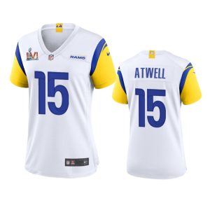 Superb Los Angeles Rams #15 Tutu Atwell Women's Super Bowl LVI Patch Alternate Game NFL Jersey - White