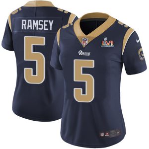 Superb Rams #5 Jalen Ramsey Navy Blue Team Color Super Bowl LIII Bound Women's Stitched NFL Vapor Untouchable Limited Jersey