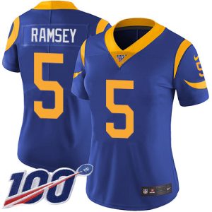 Exquisite Rams #5 Jalen Ramsey Royal Blue Alternate Women's Stitched NFL 100th Season Vapor Untouchable Limited Jersey