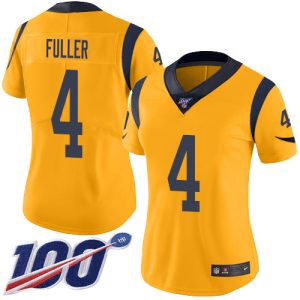 Finest Rams #4 Jordan Fuller Gold Women's Stitched NFL Limited Rush 100th Season Jersey