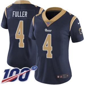 Superb Rams #4 Jordan Fuller Navy Blue Team Color Women's Stitched NFL 100th Season Vapor Limited Jersey