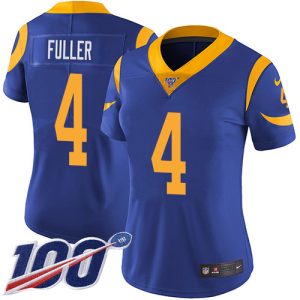 Superior Rams #4 Jordan Fuller Royal Blue Alternate Women's Stitched NFL 100th Season Vapor Untouchable Limited Jersey
