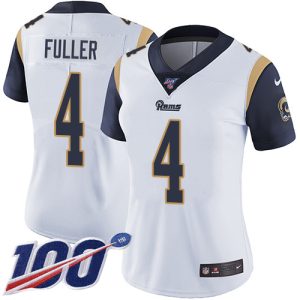 High quality Rams #4 Jordan Fuller White Women's Stitched NFL 100th Season Vapor Untouchable Limited Jersey