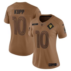 High quality Los Angeles Rams #10 Cooper Kupp Women's 2023 Salute To Service Limited Jersey - Brown