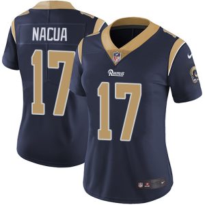 Premium Rams #17 Puka Nacua Navy Blue Team Color Women's Stitched NFL Vapor Untouchable Limited Jersey