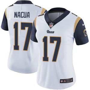 Exquisite Rams #17 Puka Nacua White Women's Stitched NFL Vapor Untouchable Limited Jersey