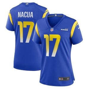 Premium Los Angeles Rams #17 Puka Nacua Women's Game NFL Jersey - Royal