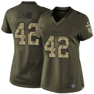 Exquisite Rams #42 Ethan Evans Green Women's Stitched NFL Limited 2015 Salute to Service Jersey