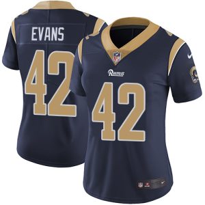 Exceptional Rams #42 Ethan Evans Navy Blue Team Color Women's Stitched NFL Vapor Untouchable Limited Jersey