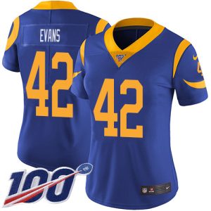 Superior Rams #42 Ethan Evans Royal Blue Alternate Women's Stitched NFL Vapor Untouchable Limited Jersey
