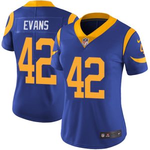 Exquisite Rams #42 Ethan Evans Royal Blue Alternate Women's Stitched NFL 100th Season Vapor Untouchable Limited Jersey