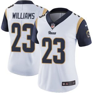 Exceptional Rams #23 Kyren Williams White Women's Stitched NFL Vapor Untouchable Limited Jersey