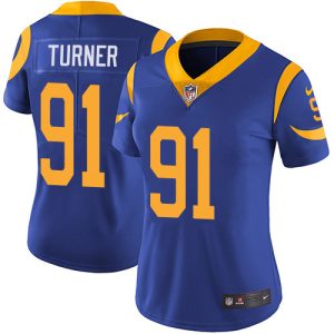 High quality Rams #91 Kobie Turner Royal Blue Alternate Women's Stitched NFL Vapor Untouchable Limited Jersey