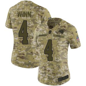 Finest Rams #4 Dresser Winn Camo Women's Stitched NFL Limited 2018 Salute to Service Jersey