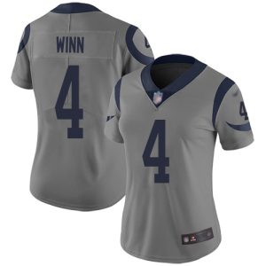 Premium Rams #4 Dresser Winn Gray Women's Stitched NFL Limited Inverted Legend Jersey
