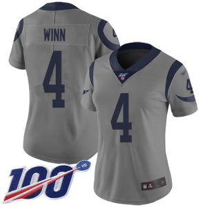 Superior Rams #4 Dresser Winn Gray Women's Stitched NFL Limited Inverted Legend 100th Season Jersey