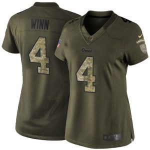 Premium Rams #4 Dresser Winn Green Women's Stitched NFL Limited 2015 Salute to Service Jersey