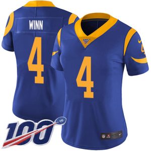 Finest Rams #4 Dresser Winn Royal Blue Alternate Women's Stitched NFL 100th Season Vapor Untouchable Limited Jersey