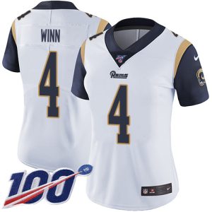 Premium Rams #4 Dresser Winn White Women's Stitched NFL 100th Season Vapor Untouchable Limited Jersey