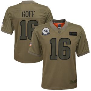 Superb Youth Los Angeles Rams #16 Jared Goff Camo 2019 Salute to Service Game Jersey