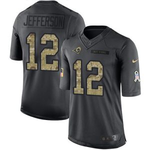 Marvelous Rams #12 Van Jefferson Black Youth Stitched NFL Limited 2016 Salute to Service Jersey