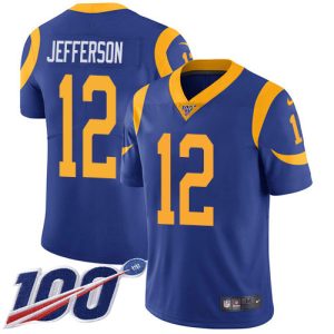 Marvelous Rams #12 Van Jefferson Royal Blue Alternate Youth Stitched NFL 100th Season Vapor Untouchable Limited Jersey