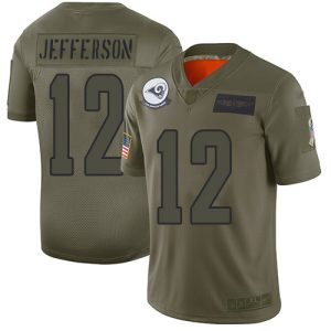 Exquisite Rams #12 Van Jefferson Camo Youth Stitched NFL Limited 2019 Salute To Service Jersey