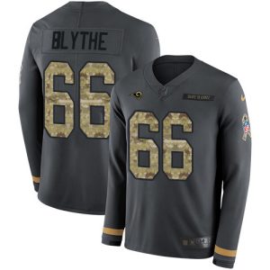 High quality Rams #66 Austin Blythe Anthracite Salute to Service Youth Stitched NFL Limited Therma Long Sleeve Jersey