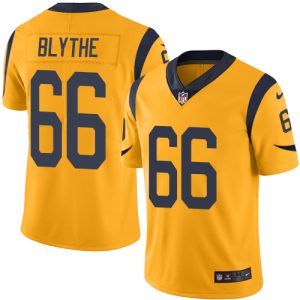 Exquisite Rams #66 Austin Blythe Gold Youth Stitched NFL Limited Rush Jersey