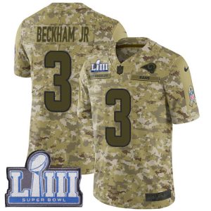 Exquisite Rams #3 Odell Beckham Jr. Camo Super Bowl LIII Bound Youth Stitched NFL Limited 2018 Salute to Service Jersey