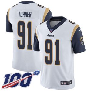 Exquisite Rams #91 Kobie Turner White Youth Stitched NFL 100th Season Vapor Untouchable Limited Jersey
