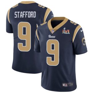 High quality Rams #9 Matthew Stafford Navy Blue Team Color Super Bowl LVI Patch Youth Stitched NFL Vapor Untouchable Limited Jersey