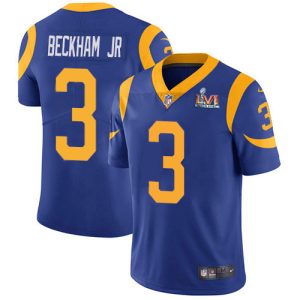 Marvelous Rams #3 Odell Beckham Jr. Royal Blue Alternate Super Bowl LVI Patch Youth Stitched NFL Vapor Untouchable Limited Jersey