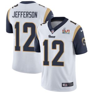 High quality Rams #12 Van Jefferson White Super Bowl LVI Patch Youth Stitched NFL Vapor Untouchable Limited Jersey