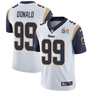 Outstanding Rams #99 Aaron Donald White Super Bowl LVI Patch Youth Stitched NFL Vapor Untouchable Limited Jersey