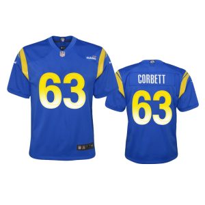 Gorgeous Los Angeles Rams #63 Austin Corbett Youth Game NFL Jersey - Royal