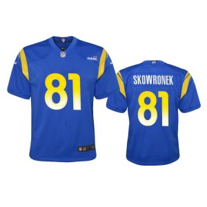 Exceptional Los Angeles Rams #81 Ben Skowronek Youth Game NFL Jersey - Royal