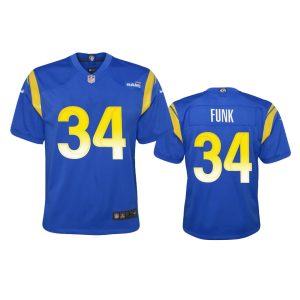 Gorgeous Los Angeles Rams #34 Jake Funk Youth Game NFL Jersey - Royal