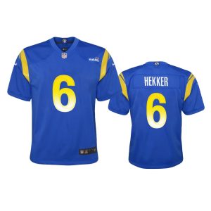 Exquisite Los Angeles Rams #6 Johnny Hekker Youth Game NFL Jersey - Royal