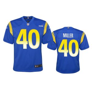 High quality Los Angeles Rams #40 Von Miller Youth Game NFL Jersey - Royal