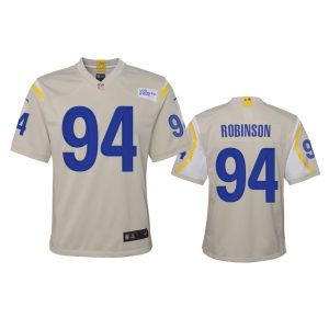 Gorgeous Los Angeles Rams #94 A'Shawn Robinson Youth Game NFL Jersey - Bone