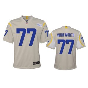 Exquisite Los Angeles Rams #77 Andrew Whitworth Youth Game NFL Jersey - Bone