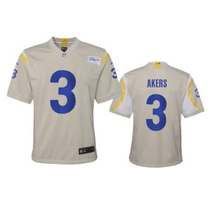 Premium Los Angeles Rams #3 Cam Akers Youth Game NFL Jersey - Bone