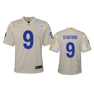 Marvelous Los Angeles Rams #9 Matthew Stafford Youth Game NFL Jersey - Bone