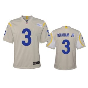 Exceptional Los Angeles Rams #3 Odell Beckham Jr. Youth Game NFL Jersey - Bone