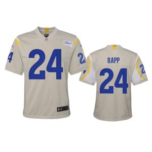 High quality Los Angeles Rams #24 Taylor Rapp Youth Game NFL Jersey - Bone